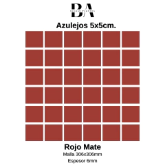 Azulejo 5x5cm: Rojo Mate malla. Cod 4880 en internet