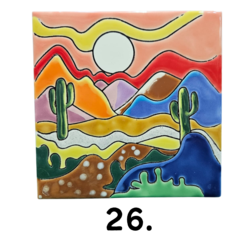 Azulejos Cuerda Seca 15 x 15 cm. Artesanales - comprar online