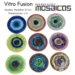 Vitro Fusion c/ Burbuja: Medallon 10 cm - Vidrio en internet