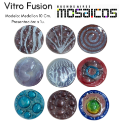 Vitro Fusion c/ Burbuja: Medallon 10 cm - Vidrio - tienda online