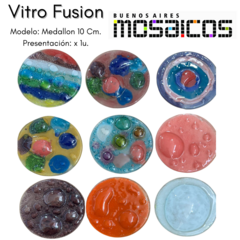 Imagen de Vitro Fusion c/ Burbuja: Medallon 10 cm - Vidrio