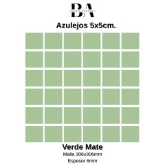 Azulejo 5x5cm: Verde Agua Mate malla. Cod. 4865 en internet