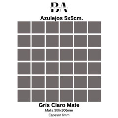 Azulejo 5x5cm: Gris Claro Mate malla. Cod 4866 en internet