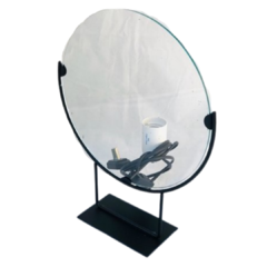Soporte Chapa Vidrio circular 25 cm Velador. Epoxi