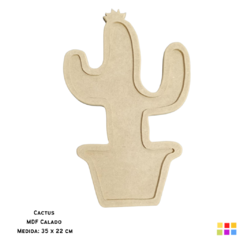Soporte Madera - Cactus 35 x 22 cm.