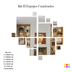 Kit de espejos Cuadrados x 15 u. - comprar online