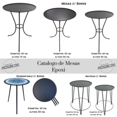 Mesa c/ Borde 60 x 70 cm. Terminación Epoxi. - comprar online