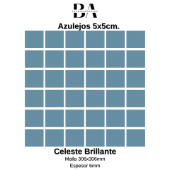 Azulejo 5x5cm: Celeste Brillante malla. Cod. 4803 en internet