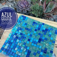 Venecitas Especiales 1,5 x 1,5 cm. Mix Azul Celeste y Acqua STK031