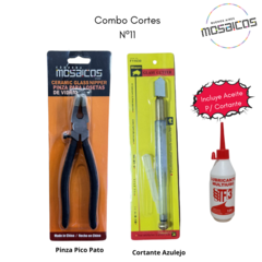 Combo Cortes Nº11: Pinza Pico de Pato + Cortante Vidrio Clasico