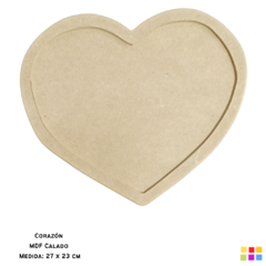 Soporte Madera - Corazon Calado 27 x 23 cm.