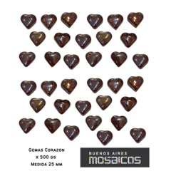 Corazones De Vidrio Traslucidos 25 Mm X 500gs - Gemas - - tienda online