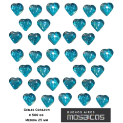 Corazones De Vidrio Traslucidos 25 Mm X 500gs - Gemas - - Buenos Aires Mosaicos