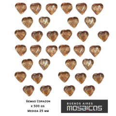 Imagen de Corazones De Vidrio Traslucidos 25 Mm X 500gs - Gemas -