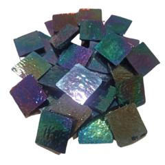 Venecitas Tornasoladas Negras Rusticas 2.5 x 2.5 cm x 200 gs.