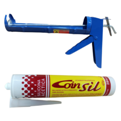 Pistola Aplicadora + Silicona Acetica Transparente X 280 Ml - comprar online
