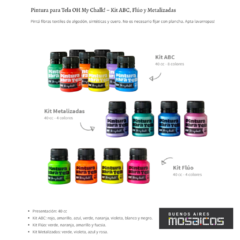 Pintura para Tela Oh My Chalk! Kit Metalizado 4 potes x 40 cc. - tienda online