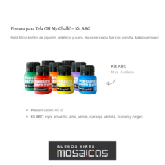 Pintura Tela Oh My Chalk! ABC POTE x 40 cc. en internet