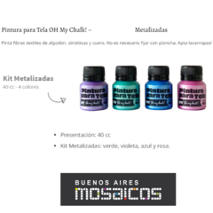 Pintura para Tela Oh My Chalk! Kit Metalizado 4 potes x 40 cc. en internet