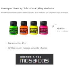 Pintura para Tela Oh My Chalk! Kit Fluo 4 potes x 40 cc. en internet