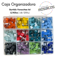 Kit: Caja Organizadora + Venecitas Mini 1x1 Vidrio