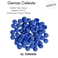 Gemas De Vidrio Celestes Opacas 17-19 Mm