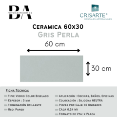 Ceramica de Vidrio Crisarte 60 x 30 cm -