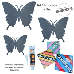 Kit Mariposa c/ Antenas x3u. Incluye: 3 chapas + 3 Azulejos + Silicona