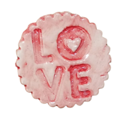 Pieza Ceramica LOVE Circulo 6 cm. Artesanal