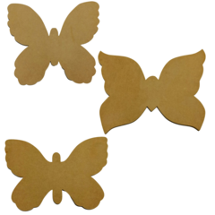 Figuras Mariposas MDF Madera. Para interior. Espesor 9 mm.