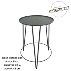 Mesa Matera c/ Borde 45 x 32 cm. Terminación Epoxi.