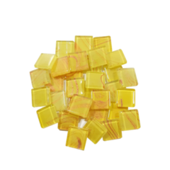 Venecitas Artesanales AMARILLO con toque Metalizado 2 x 2 cm x 100 gs.