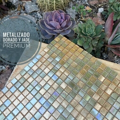 Venecitas PREMIUM Metalizadas 1,5 x 1,5 cm. x PLANCHA - Buenos Aires Mosaicos
