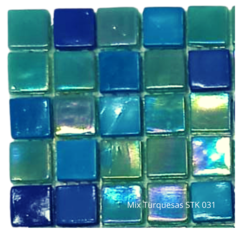 Venecitas Especiales 1,5 x 1,5 cm. Mix Azul Celeste y Acqua STK031 - comprar online