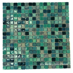 Venecitas Especiales 1,5 x 1,5 cm. Mix Verdes opal y Gris STK029 en internet