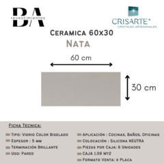 Ceramica de Vidrio Crisarte 60 x 30 cm -