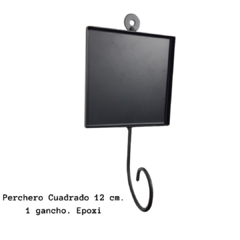 Perchero Chapa Cuadrado 12 x 12 cm con gancho. PM 135