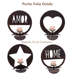 Porta Velas Oxidados - Laqueados 15 cm. - comprar online