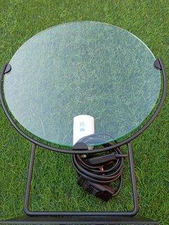 Soporte Chapa Vidrio circular 25 cm Velador. Epoxi en internet