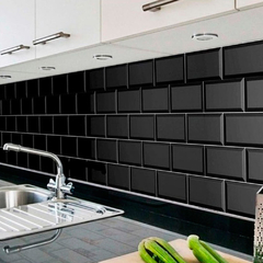 Revestimiento: Azulejo Subway Biselado 10 x 20 Negro Brillante. Caja x 1,04 mts2 - comprar online