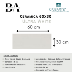 Ceramica de Vidrio Crisarte 60 x 30 cm -