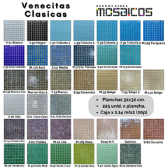 Venecitas Clásicas Importadas 2x2 cm X Plancha 225u.