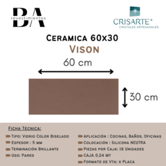 Ceramica de Vidrio Crisarte 60 x 30 cm - - tienda online