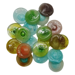 Vitro Fusion C/ Burbuja: Circulos 1,8 cm. Pack x 10 unidades. -Vidrio- - Buenos Aires Mosaicos
