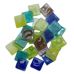 Vitro Fusion C/ Burbuja: Cuadrado 28 x 28 mm. Pack x 5 unidades. -Vidrio-