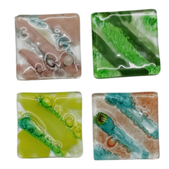 Vitro Fusion C/ Burbuja: Cuadrado 50 x 50 mm. Pack x 4 unidades. -Vidrio- - comprar online