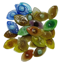 Vitro Fusion C/ Burbuja: Ojitos. Pack x 5 unidades. -Vidrio-
