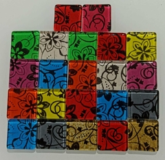 Vitro Color con Serigrafia. Cuadrados 28 x 28 mm x 10 unidades. - comprar online