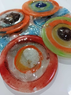 Vitro Fusion c/ Burbuja: Medallon 10 cm - Vidrio