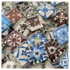 Venecitas Vidrio 1,6 x 1,6 cm x 100 gs- Portugal Azul - 3 mm de Espesor - comprar online